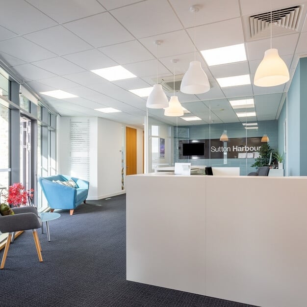 The reception at Salt Quay House, Regus in Plymouth