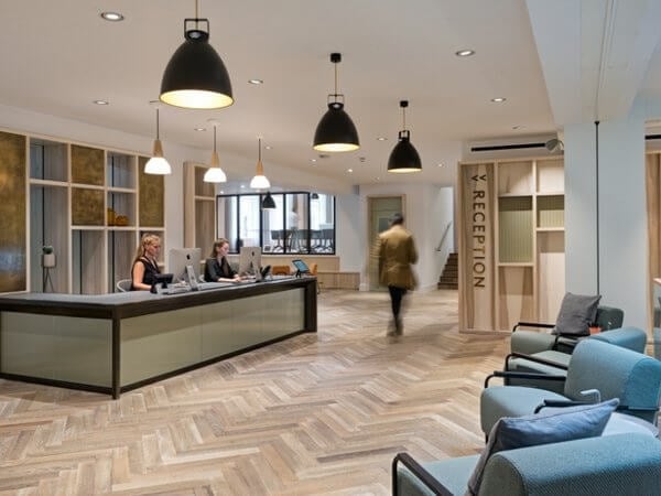 Reception area at Wimpole Street, The Office Group Ltd. in Marylebone