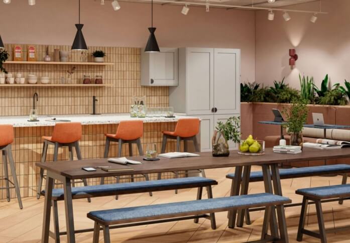 Dedicated kitchenette at Wood Crescent, Knight Frank in White City