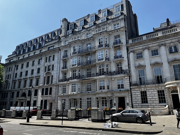 Georgian terrace with wrought-iron balconies
