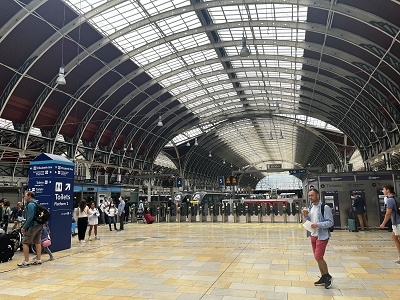 View from inside Paddington station