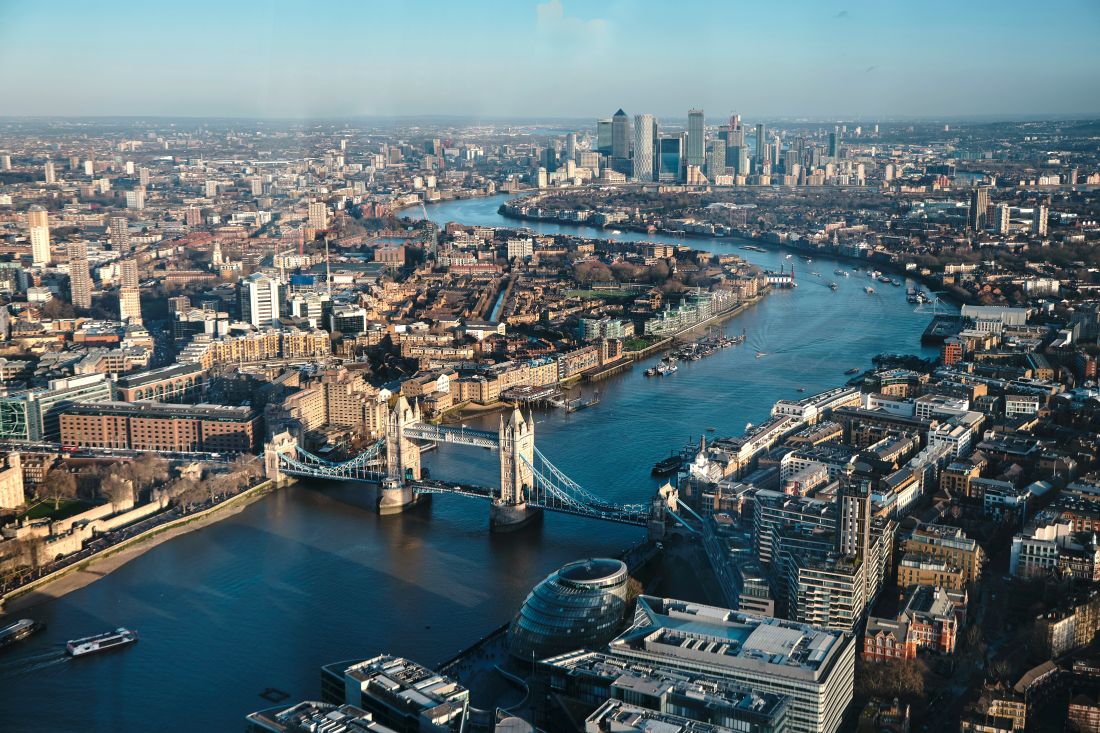 aerial view of london