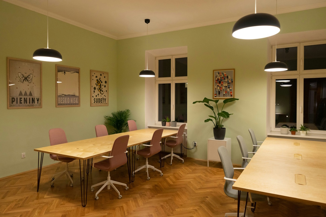 muted pastel colours in workspace