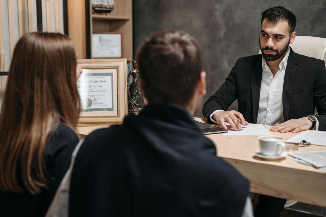 lawyer holding a client meeting