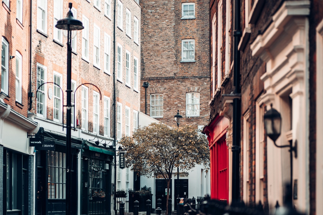 Georgian terraces in Soho