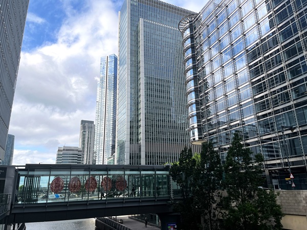 modern office buildings Canary Wharf
